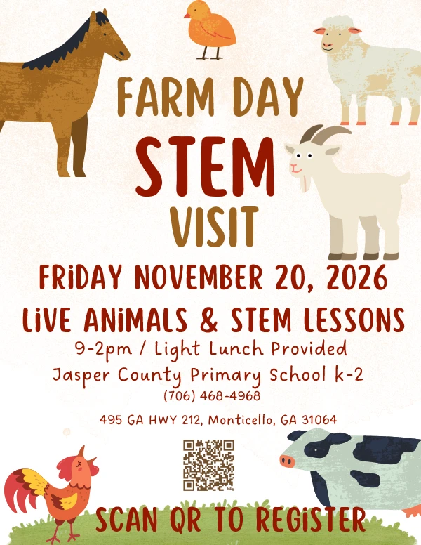Jasper County Primary School Farm Day - STEM Visit Flyer