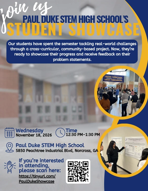 Paul Duke High School - STEM Visit Flyer
